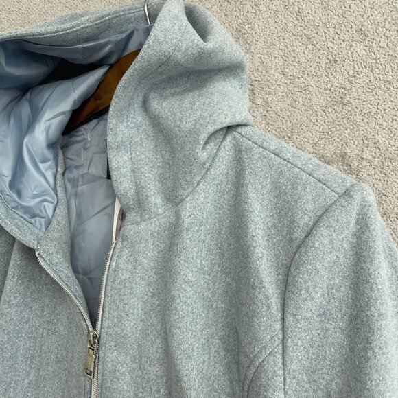 NEW Vince Camuto Women's XX-Large Hooded Light Gray, Blue Coat Polyester Blend - Picture 13 of 14